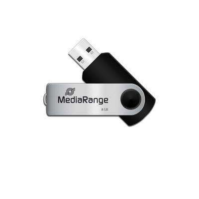 USB 8GB Mediarange Μαύρο-ασημί