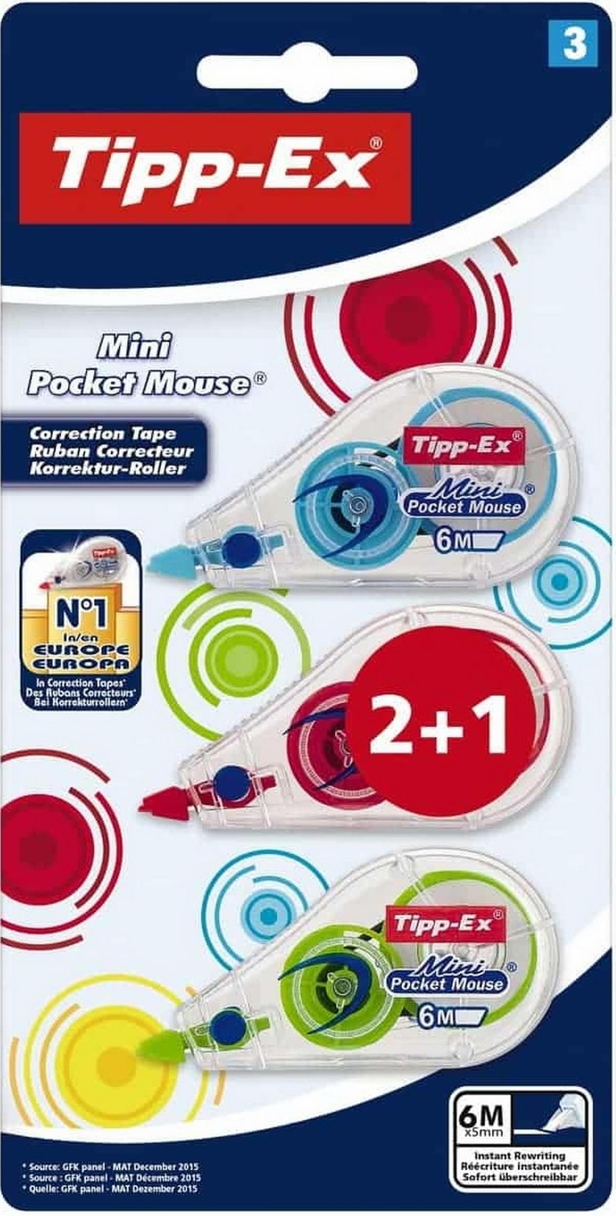 Διορθωτική ταινία Tipp-Ex Mini pocket mouse Fashion 5mmx6m 2+1 free