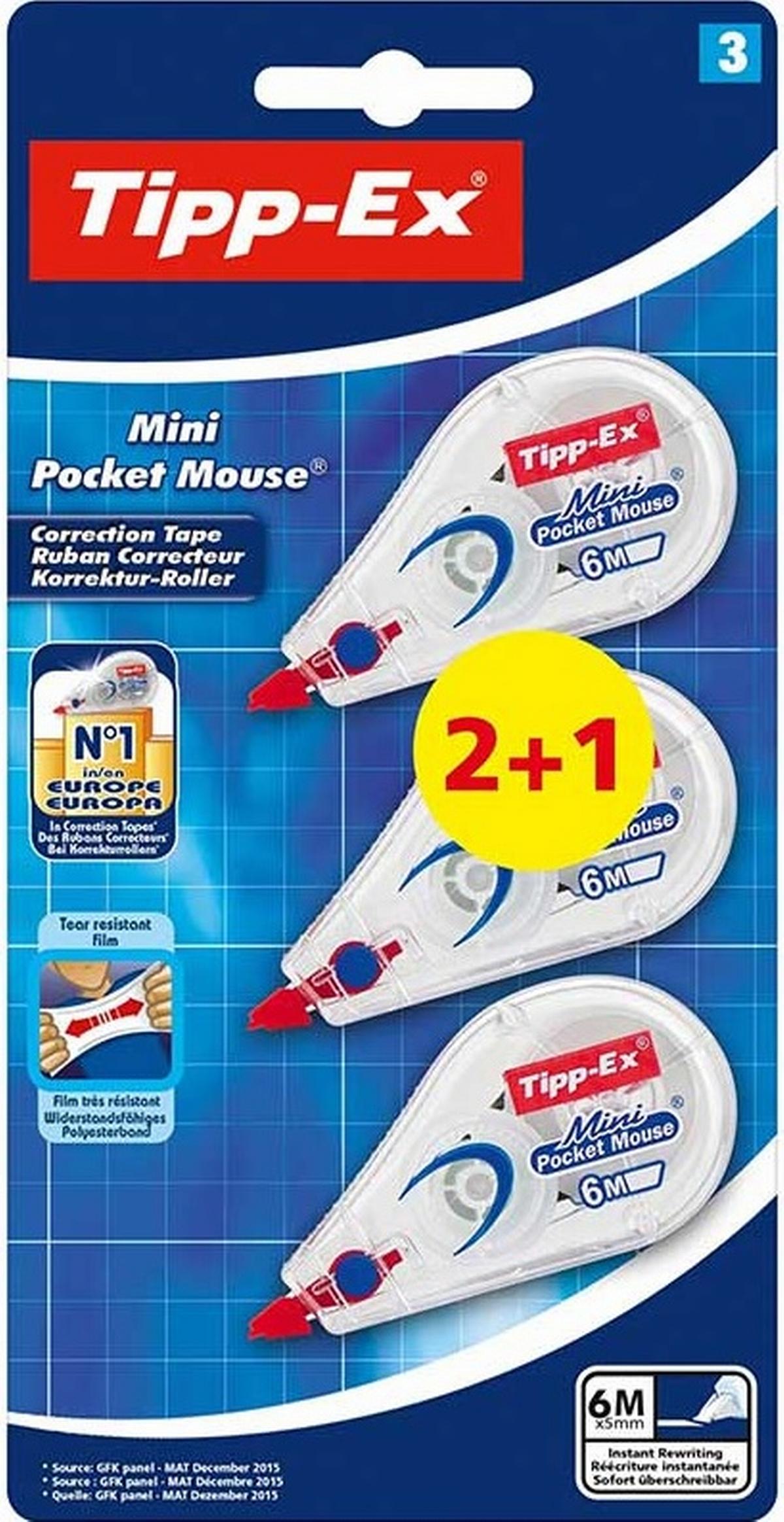 Διορθωτική ταινία Mini pocket mouse 6mmx5m 2+1 free