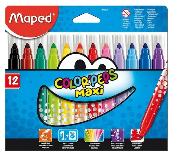 Μαρκαδόροι Ζωγραφικής ColorPeps Maxi 12 τεμ.