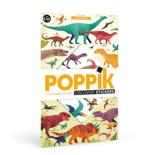 POPPIK Πόστερ με 32 αυτοκόλλητα – Δεινόσαυροι