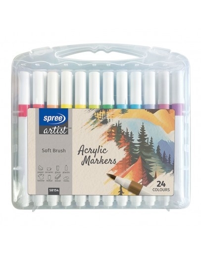 Ακρυλικοί μαρκαδόροι Brush Tip 24 χρώματα