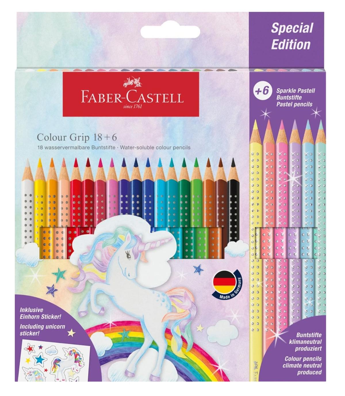 Ξυλομπογιές Faber Castell Grip Sparkle Unicorn 18+6 τεμάχια