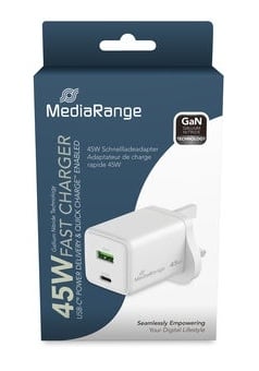 MediaRange Fast Charger 45W with Usb-A & Usb-C