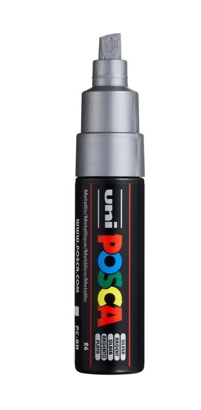 Posca μαρκαδόρος χονδρός Chisel Tip Ασημί