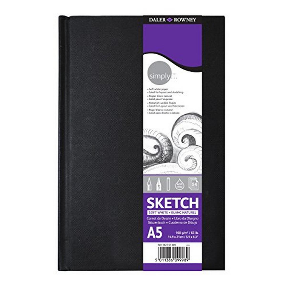 Simply Artist Hardback Sketchbook 100gsm Acid Free 54 Sheets - 14.9 x21 cm