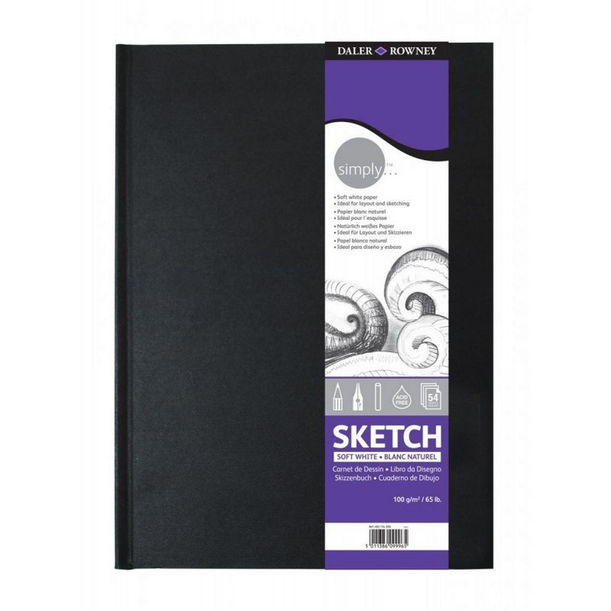 Simply Artist Hardback Sketchbook 100gsm Acid Free 54 Sheets - 10.5x14.9 cm