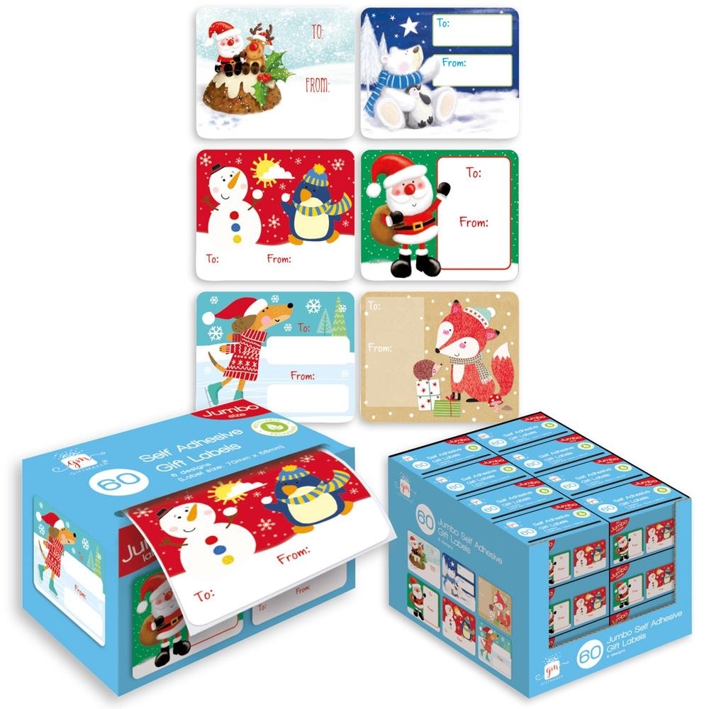Xmas Jumbo Gift tags 60pcs