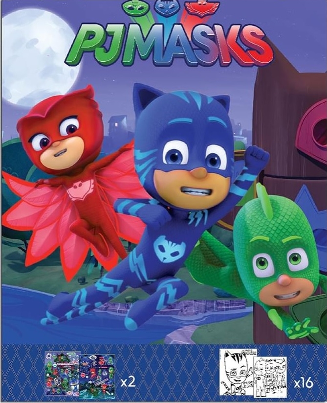 Βιβλίο ζωγραφικής με αυτοκόλλητα PJ Masks