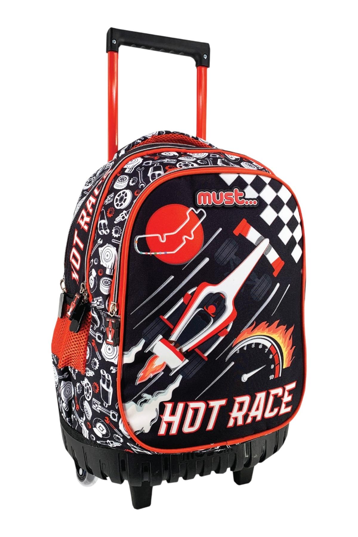 Τσάντα τρόλλευ δημοτικού Hot Race glow in the dark