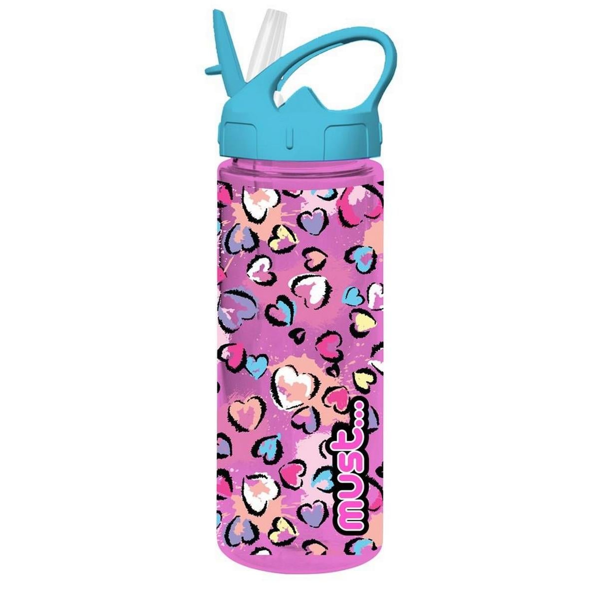 Παγούρι αλουμινίου 500ml με καλαμάκι Heart