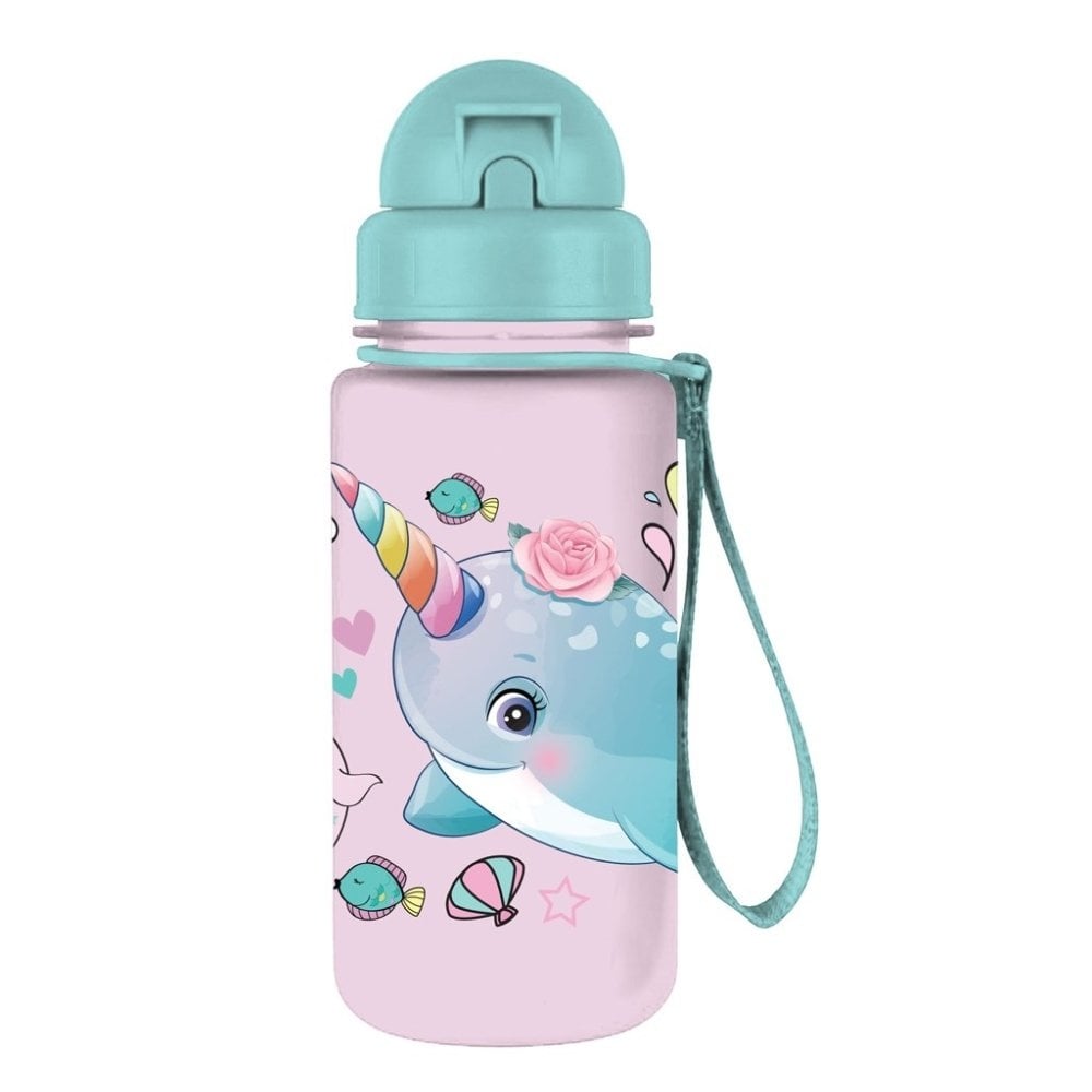 Παγούρι πλαστικό με καλαμάκι 400ml - Unicorn Whale