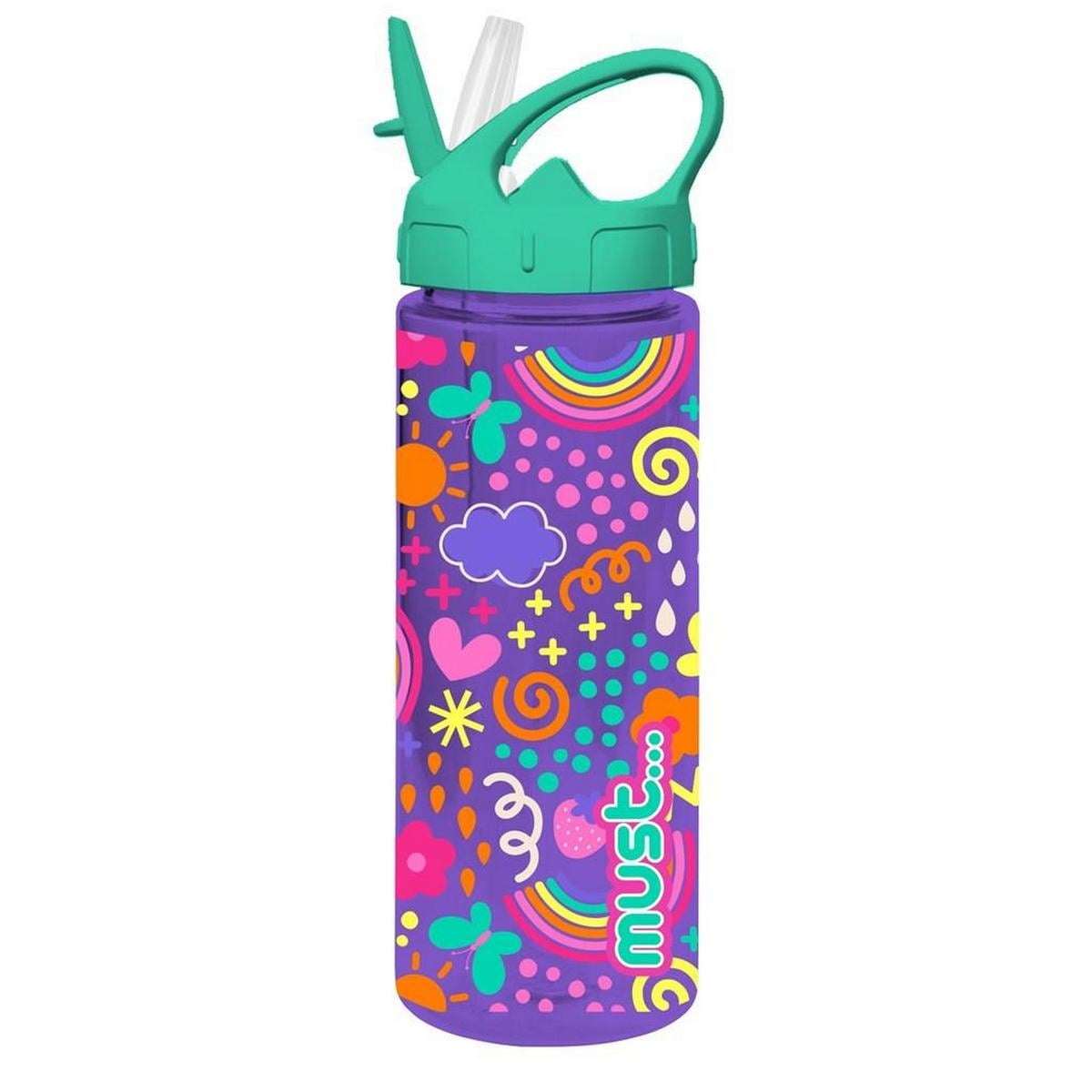 Παγούρι πλαστικό  500ml με καλαμάκι Butterfly