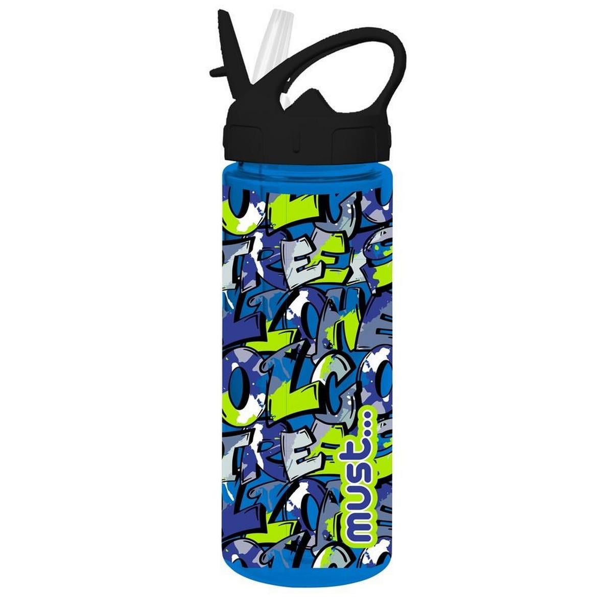 Παγούρι πλαστικό 500ml με καλαμάκι Grafitty