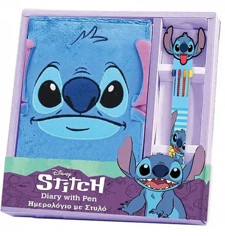 Σημειωματάριο λούτρινο Lilo & Stitch με στυλό