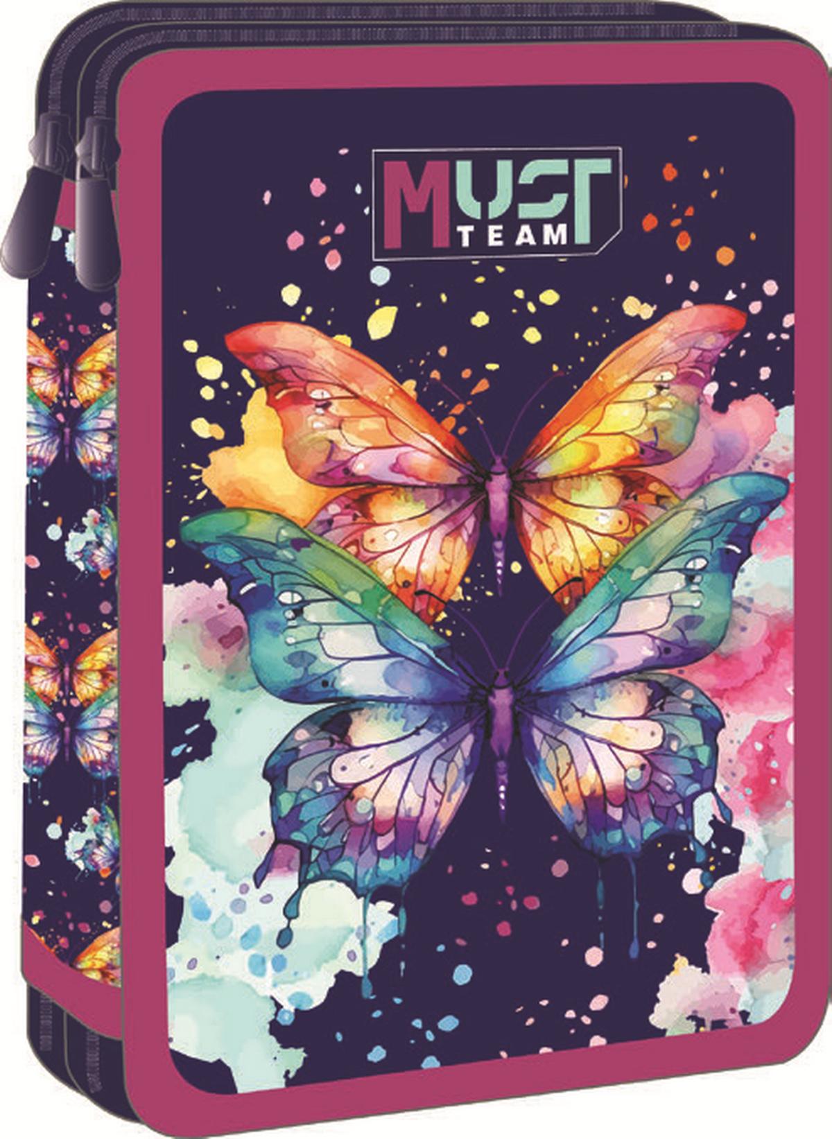 Κασετίνα διπλή γεμάτη Must - Butterfly