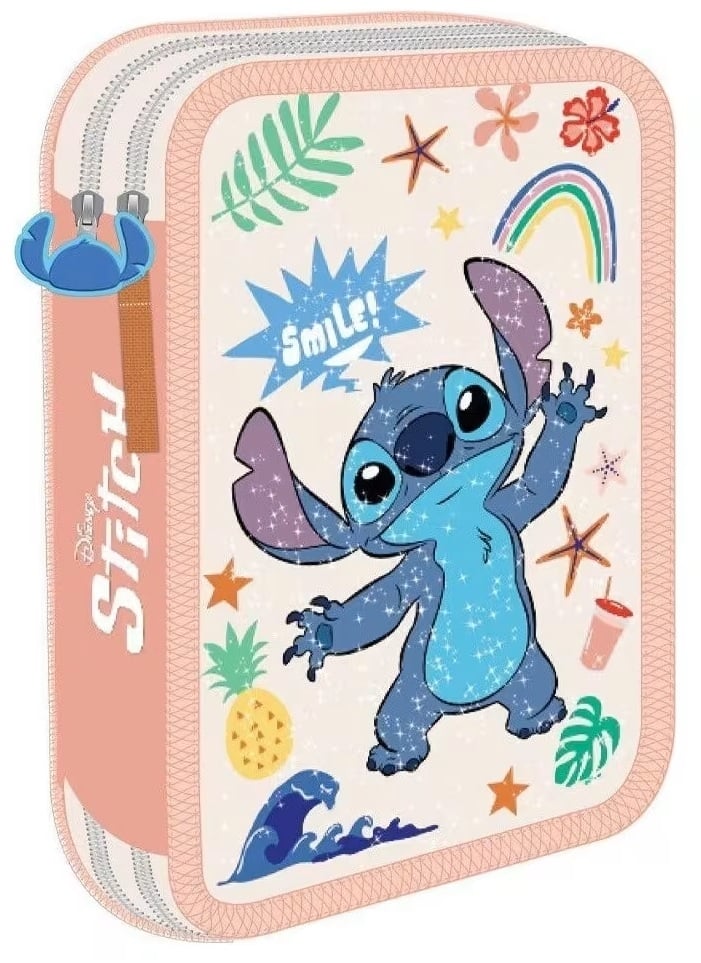 Κασετίνα διπλή γεμάτη Lilo & Stitch - Smile
