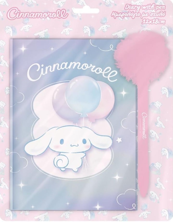 Ημερολόγιο με κλειδαριά και στυλό με pom pom - Cinnamoroll