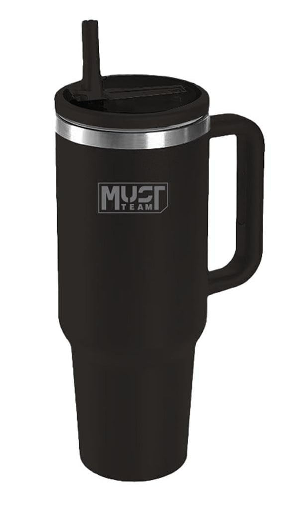 Ποτήρι - θερμός ανοξείδωτο 1200ml με καλαμάκι Must - Μαύρο
