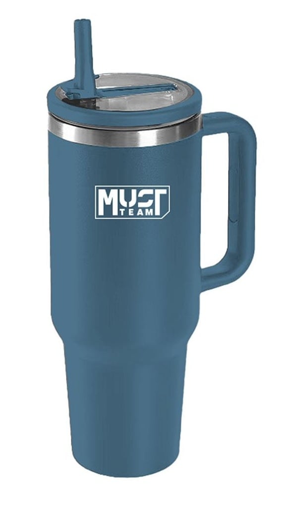 Ποτήρι - θερμός ανοξείδωτο 900ml με καλαμάκι Must - Μπλε