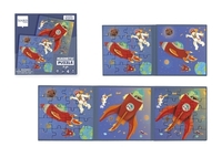 Magnetic puzzle book to go space
