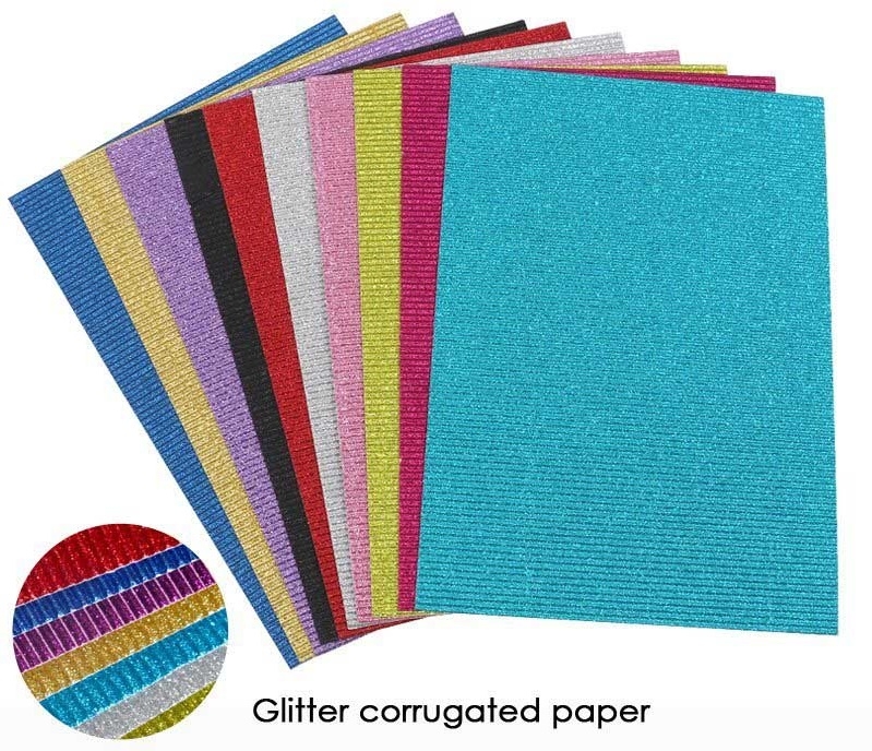 Glitter Corrugated Craft Paper A4 270gr - 10 sheets