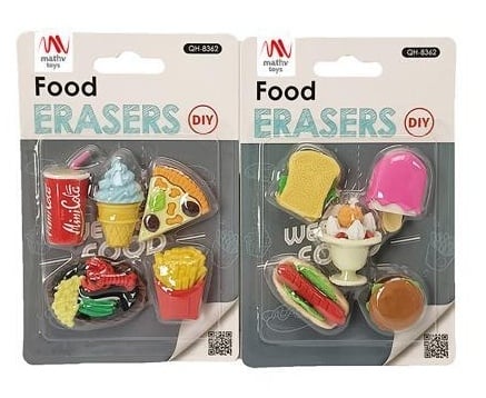 Fancy Eraser Set: Food