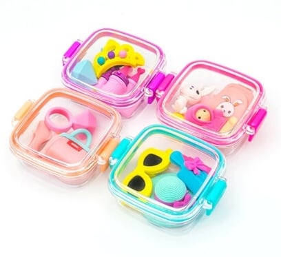 Fancy Erasers in Lunchbox: Girl