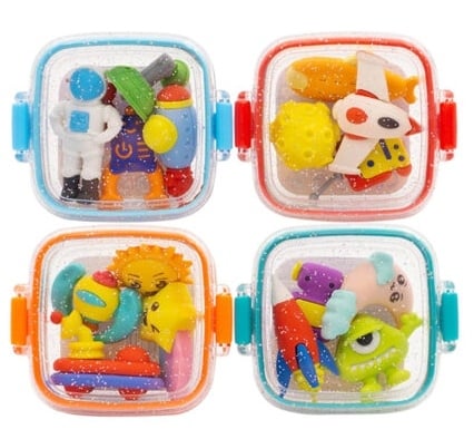 Fancy Erasers in Lunchbox: Space
