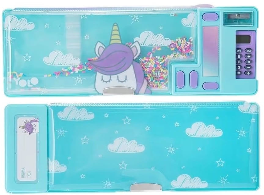 Retro Κασετίνα Unicorn with Clouds
