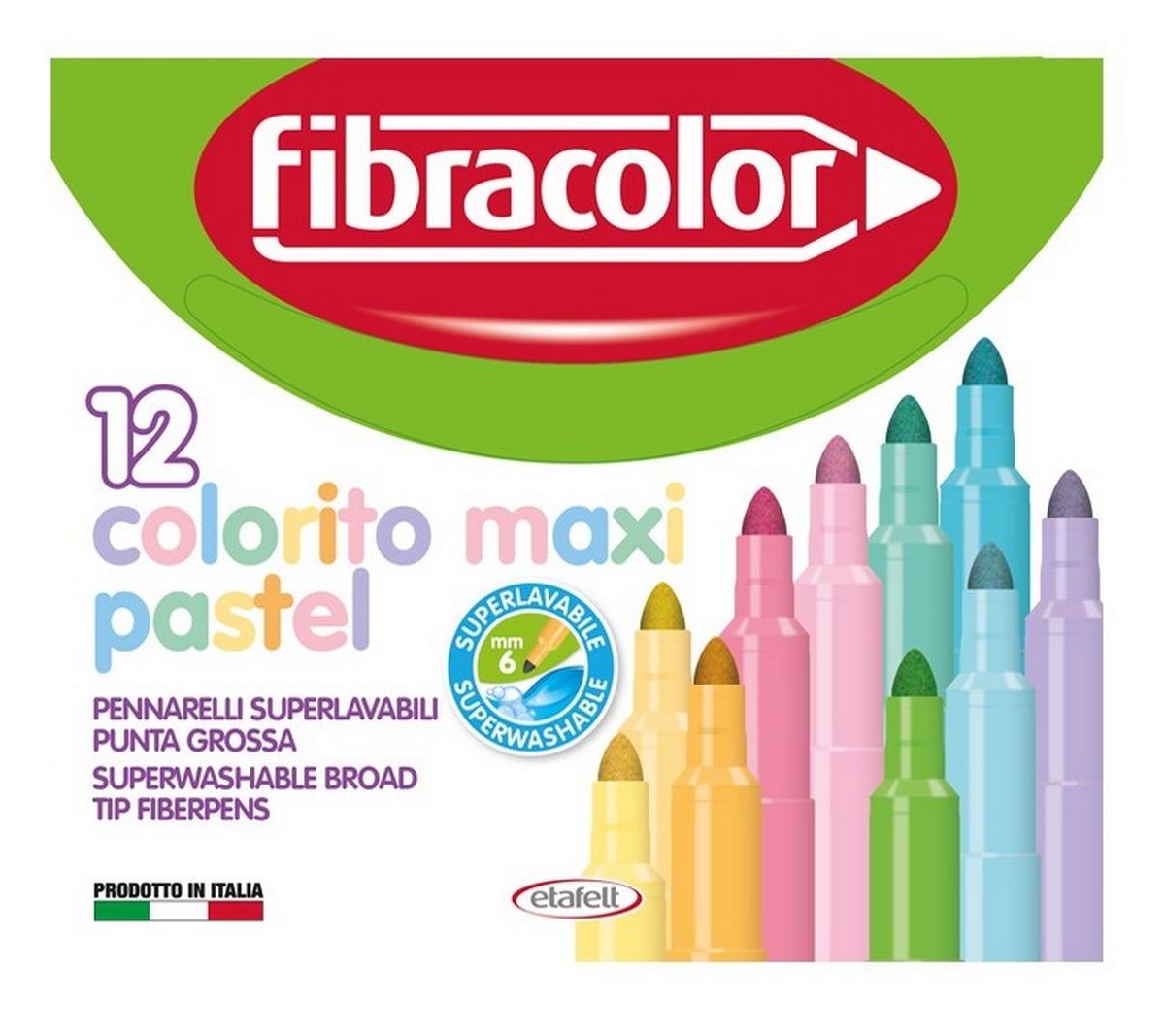 Μαρκαδόροι pastel 12 χρώματα Fibracolor