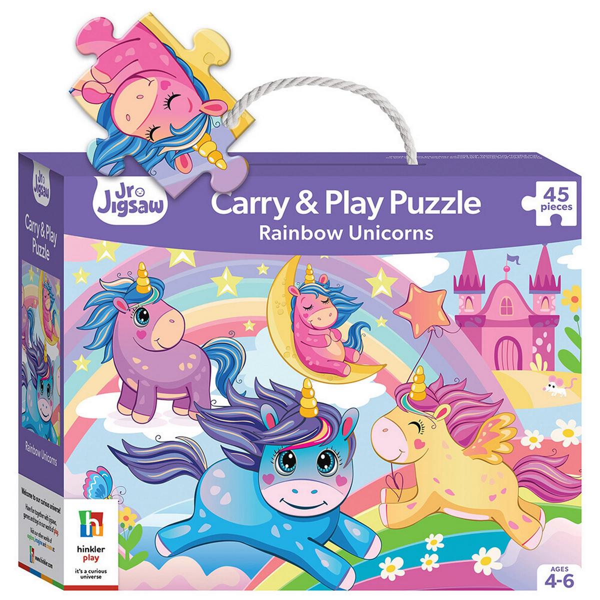 Carry & Play puzzle 45 pcs : Rainbow Unicorns